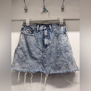 Abercrombie & Fitch Light Blue Distressed Mini Skirt
